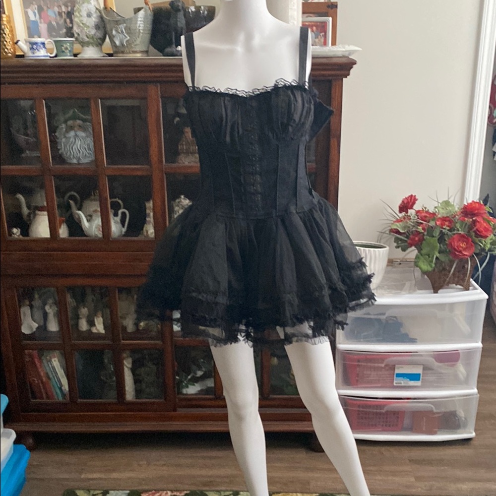 Royal Bones Black Corset Dress